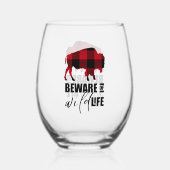 Let op Wilde Life Buffalo Pset ID669 Wijnglas Zonder Voet (Achterkant)