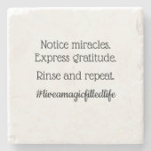 "Let op wonderen" stenen onderzetter (B) (Voorkant)