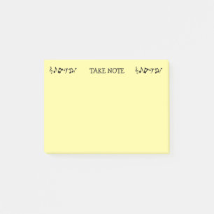 Let op Yellow Music Post-it Notes