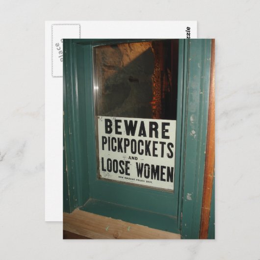 Let op zakjes en losse vrouwen briefkaart (Voorkant / Achterkant)