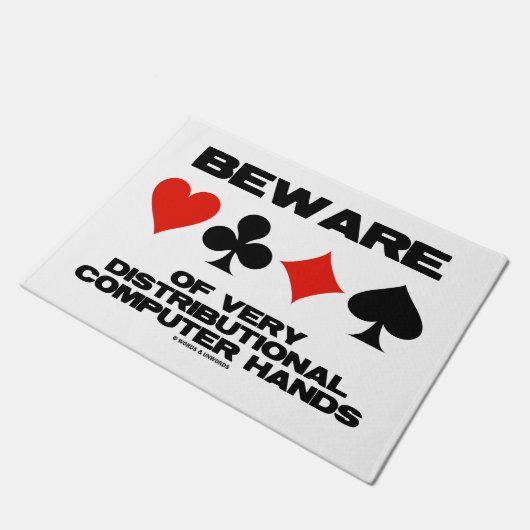 Let op zeer gedistribueerde computerhanden deurmat (Schuin)