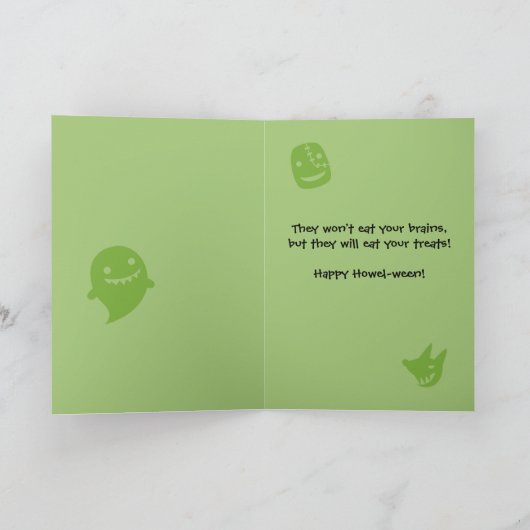 Let op: Zombie Dogs Golden Retriever Halloween Kaart (Binnen)