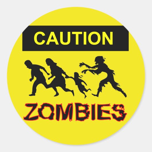 Let op Zombies sticker (Voorkant)