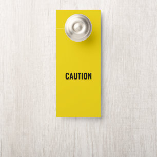 "Let op" zwart geel waarschuwingsteken deur hanger