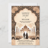 Let Palace Hindi Henna Mehndi Indiase stijl bruilo Kaart (Voorkant)