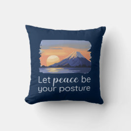 Let Peace Be Your Posture Sunset Mountain Home Dec Kussen