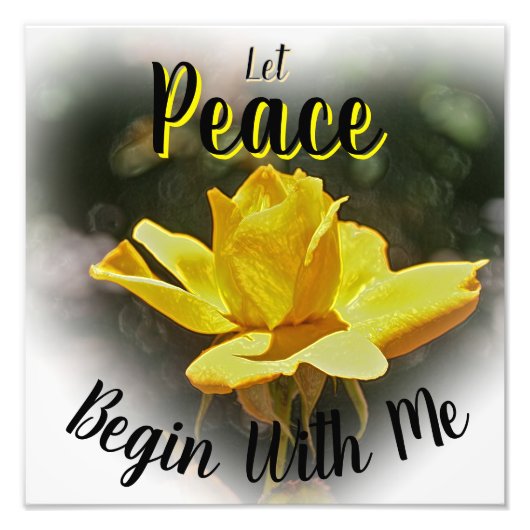 Let Peace Begin With Me Photo Enlargement Square Foto Afdruk (Voorkant)