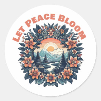 Let Peace Bloom Ronde Sticker