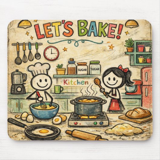 Let’s Bake! Kitchen Mousepad Muismat (Voorkant)