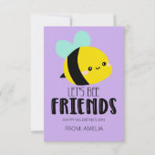 Let’s Bee Friends Kids Valentine Card Notitiekaartje (Voorkant)