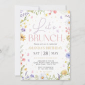 Let’s Brunch Invitation Template, Wildflower Birth Kaart (Voorkant)