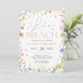 Let’s Brunch Invitation Template, Wildflower Birth Kaart (Staand voorkant)