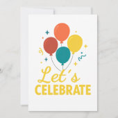 Let’s Celebrate Printable Party Invitation Design Kaart (Voorkant)