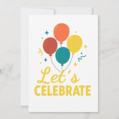Let’s Celebrate Printable Party Invitation Design Kaart (Achterkant)