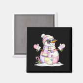 Let’s Chill Snowman Christmas Coffee Cute Holiday  Magneet (Voorkant / Achterkant)