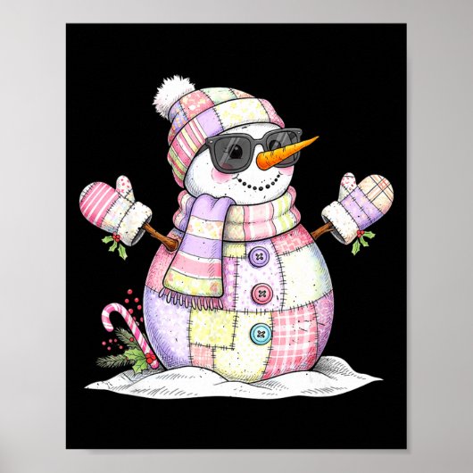 Let’s Chill Snowman Christmas Coffee Cute Holiday  Poster (Voorkant)