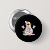 Let’s Chill Snowman Christmas Coffee Cute Holiday Ronde Button 5,7 Cm (Voorkant /achterkant)