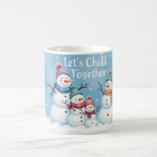 Let’s Chill Together Snowman Family Mug Koffiemok (Center)