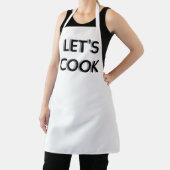 “Let’s Cook” White Apron – Motivational Chef Quot Schort (Insitu)