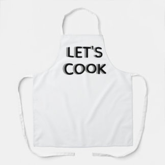 “Let’s Cook” White Apron – Motivational Chef Quot Schort