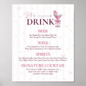 Let’s Drink Bar Menu Sign | A Tiny Bit Engaged  Poster (Voorkant)