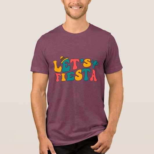 Let’s Fiesta  Tri-Blend Shirt (Voorkant)