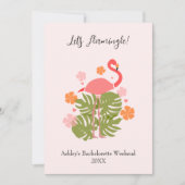 Let’s Flamingle Pink Flamingo Bachelorette Weekend Kaart (Voorkant)
