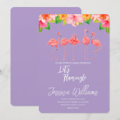 Let’s Flamingle! Tropical Bridal Shower Bash Kaart (Voorkant / Achterkant)