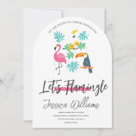 Let’s Flamingle! Tropical Bridal Shower Bash Kaart
