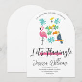 Let’s Flamingle! Tropical Bridal Shower Bash Kaart (Voorkant / Achterkant)