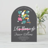 Let’s Flamingle! Tropical Bridal Shower Bash Kaart (Staand voorkant)