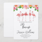 Let’s Flamingle! Tropical Bridal Shower Bash Kaart (Voorkant / Achterkant)