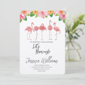 Let’s Flamingle! Tropical Bridal Shower Bash Kaart (Staand voorkant)