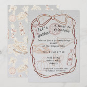  "Let’s Gather" Hand-Drawn Friendsgiving  Kaart (Voorkant / Achterkant)