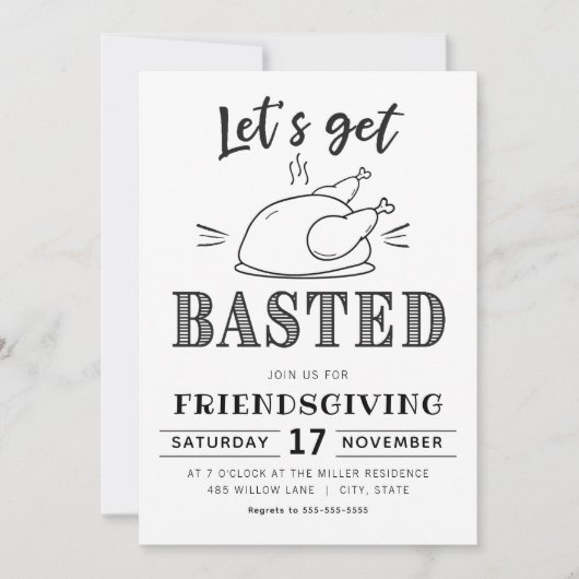 Let’s Get Basted Funny Friendsgiving Kaart (Voorkant)