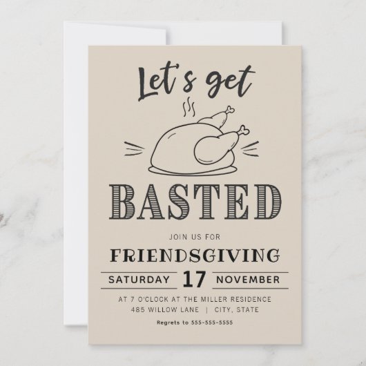 Let’s Get Basted Funny Friendsgiving Kaart (Voorkant)