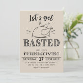Let’s Get Basted Funny Friendsgiving Kaart (Staand voorkant)