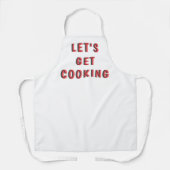 “Let’s Get Cooking” Motivational White Apron | Fun Schort (Voorkant)