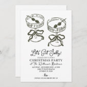 Let’s Get Jolly Christmas Party Olive Martini  Kaart (Voorkant / Achterkant)