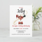 Let’s Get Jolly Holiday Party Invitation Kaart (Staand voorkant)
