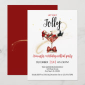 Let’s Get Jolly Holiday Party Invitation Kaart (Voorkant / Achterkant)