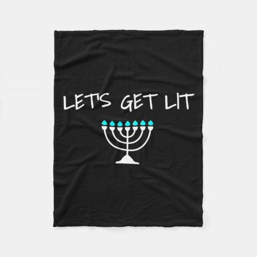 Let S Get Lit Jewish Hanukkah Menorah Chanukkah  Fleece Deken (Voorkant)