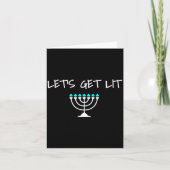 Let S Get Lit Jewish Hanukkah Menorah Chanukkah  Kaart (Voorkant)