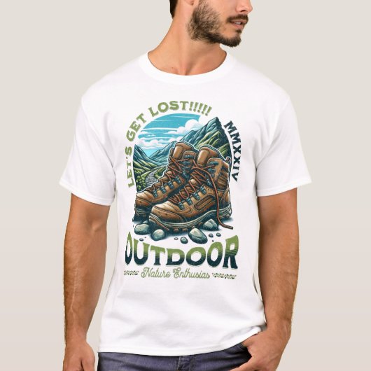 Let’s Get Lost: Outdoor Life for Nature Enthusiast T-shirt (Voorkant)
