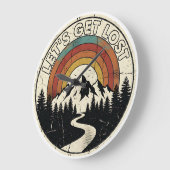 Let’s Get Lost Retro Mountain Adventure Outdoor Grote Klok (Hoek)