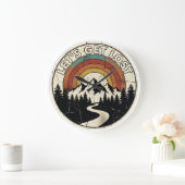 Let’s Get Lost Retro Mountain Adventure Outdoor Grote Klok (Huis)