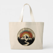 Let’s Get Lost Retro Mountain Adventure Outdoor Grote Tote Bag (Achterkant)
