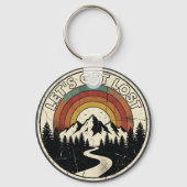 Let’s Get Lost Retro Mountain Adventure Outdoor Sleutelhanger (Voorkant)