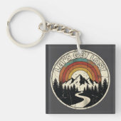 Let’s Get Lost Retro Mountain Adventure Outdoor Sleutelhanger (voorkant)