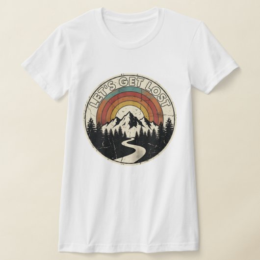 Let’s Get Lost Retro Mountain Adventure Outdoor T-shirt (Laagn)